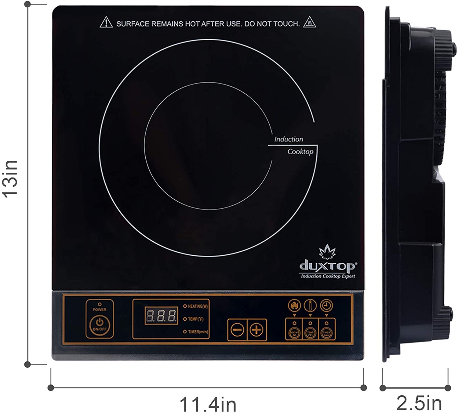 Duxtop 1800W Portable Induction Cooktop Countertop Burner， Gold 8100MC/BT-180G3