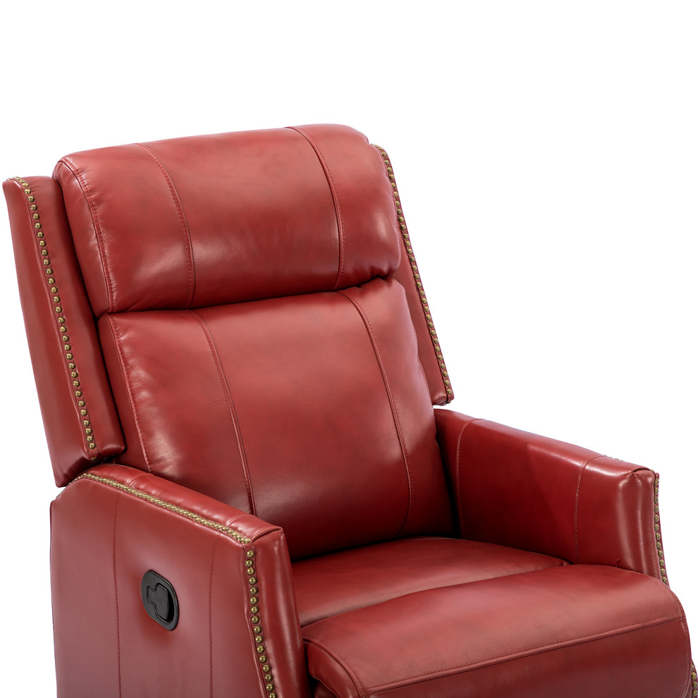 Genuine Leather Manual Swivel Recliner  Set of 2   Contemporary   Recliner Chairs   by Karat Home  Houzz