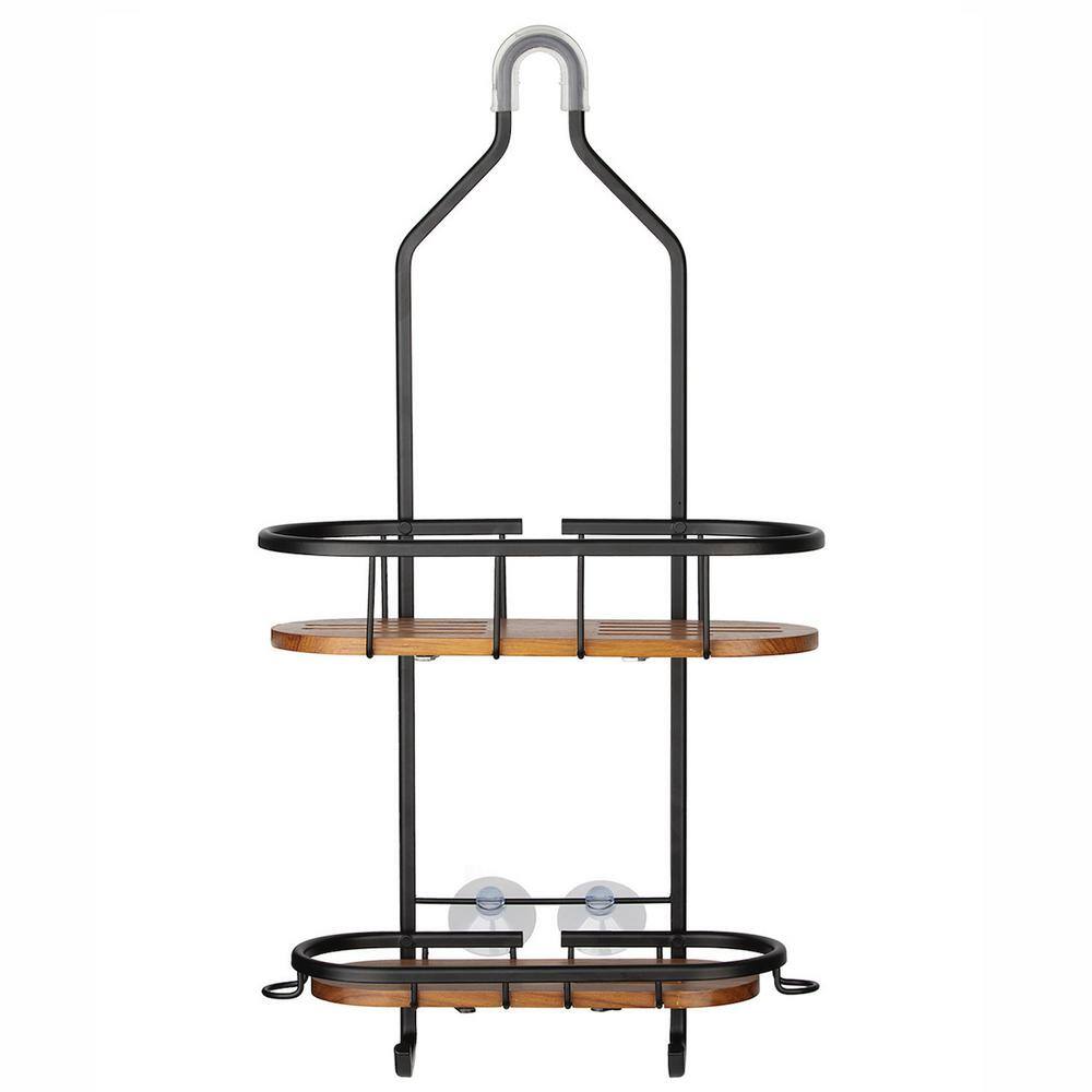 Utopia Alley 2-Teak Shelves Tia Rustproof Over the Shower Caddy SHC15