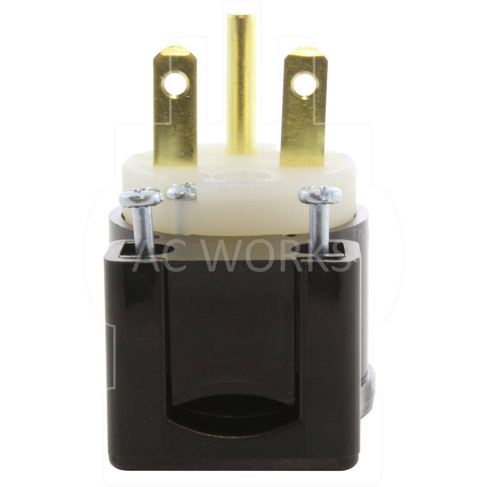 AC WORKS 15 Amp 250-Volt NEMA 6-15P 3-Prong All Angles Elbow Industrial Grade Male Plug ASE615P