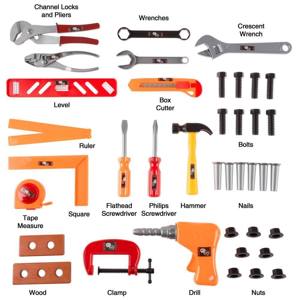 Hey! Play! 40-Piece Toy Tool Box Set HW3300016