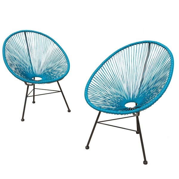 Corvus Sarcelles Acapulco Modern Wicker Bistro Chairs(Set of 2)