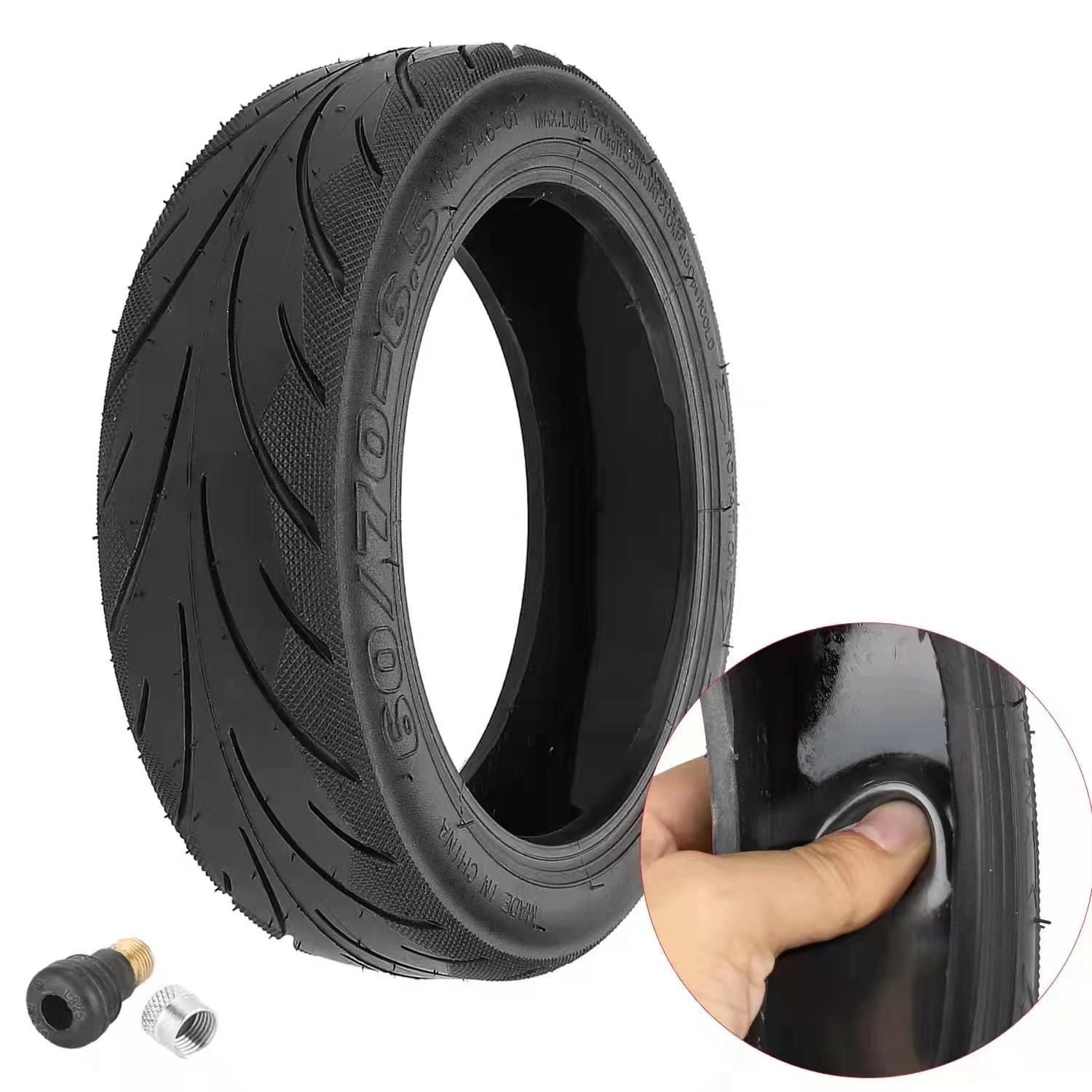 60/70 6.5 Tubeless Tire with Glue Inside Repair Parts for Ninebot MAX G30 Electric Scooter 10 Inch Vacuum Tyre Accessories