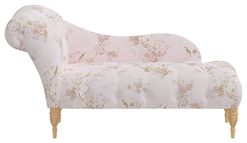 Rachel Ashwell Chaise  Sc Bird Chinoiserie Pink   Traditional   Indoor Chaise Lounge Chairs   by Skyline Furniture Mfg Inc  Houzz