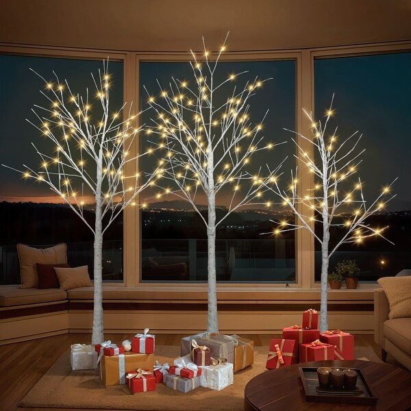 4 FT 48 LED/5 FT 72 LED/6 FT 96 LED Artificial Lighted Birch Tree