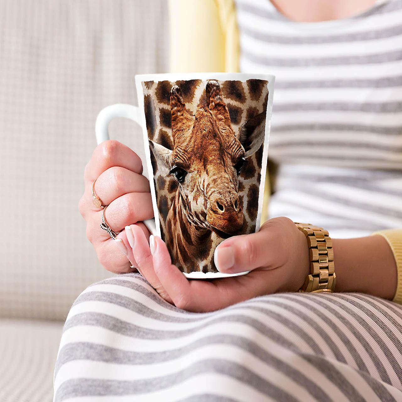 Giraffe head Cute NEW White Tea Coffee Ceramic Latte Mug 17 oz | Wellcoda