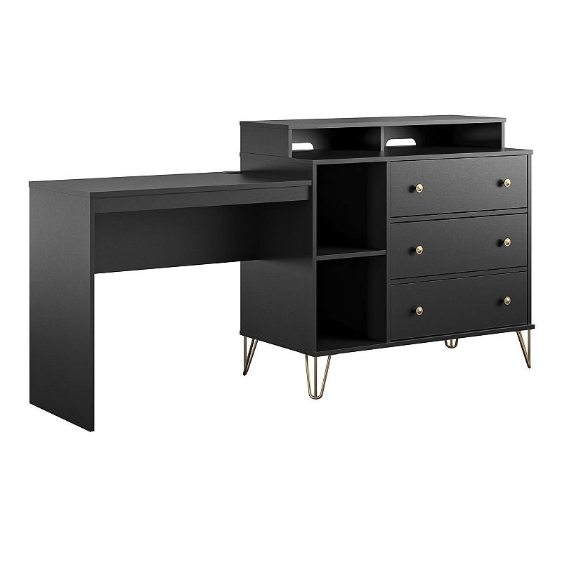 Novogratz Owen 3 in 1 TV Stand， Dresser， Desk