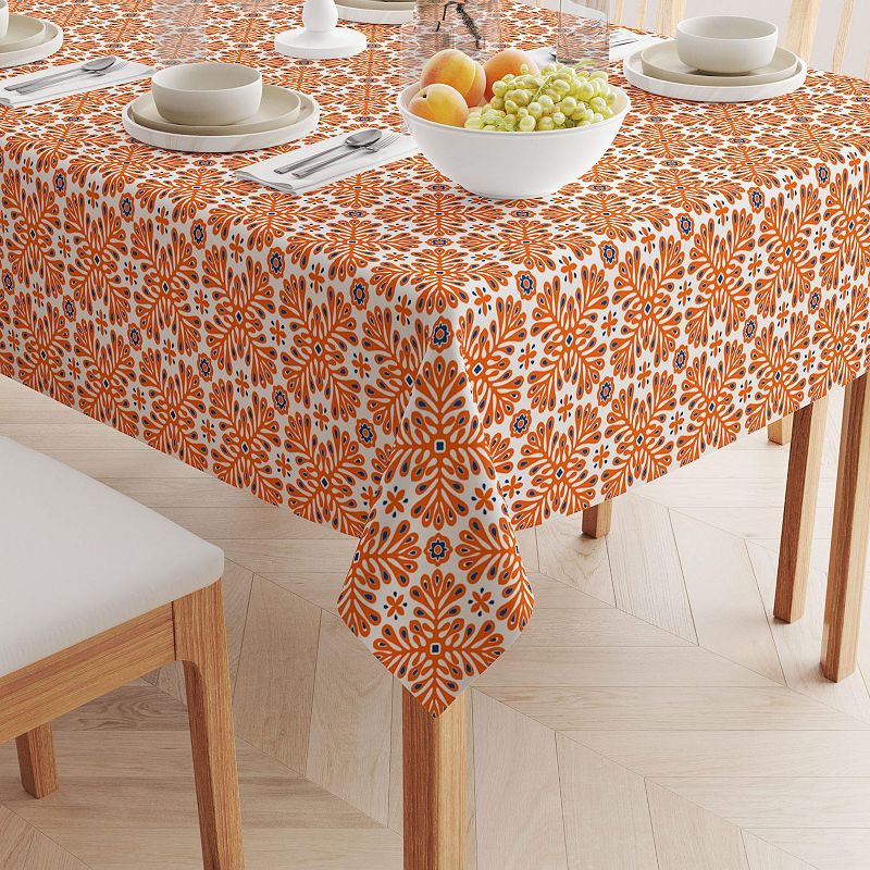 Square Tablecloth， 100% Cotton， 52x52， Floral 167