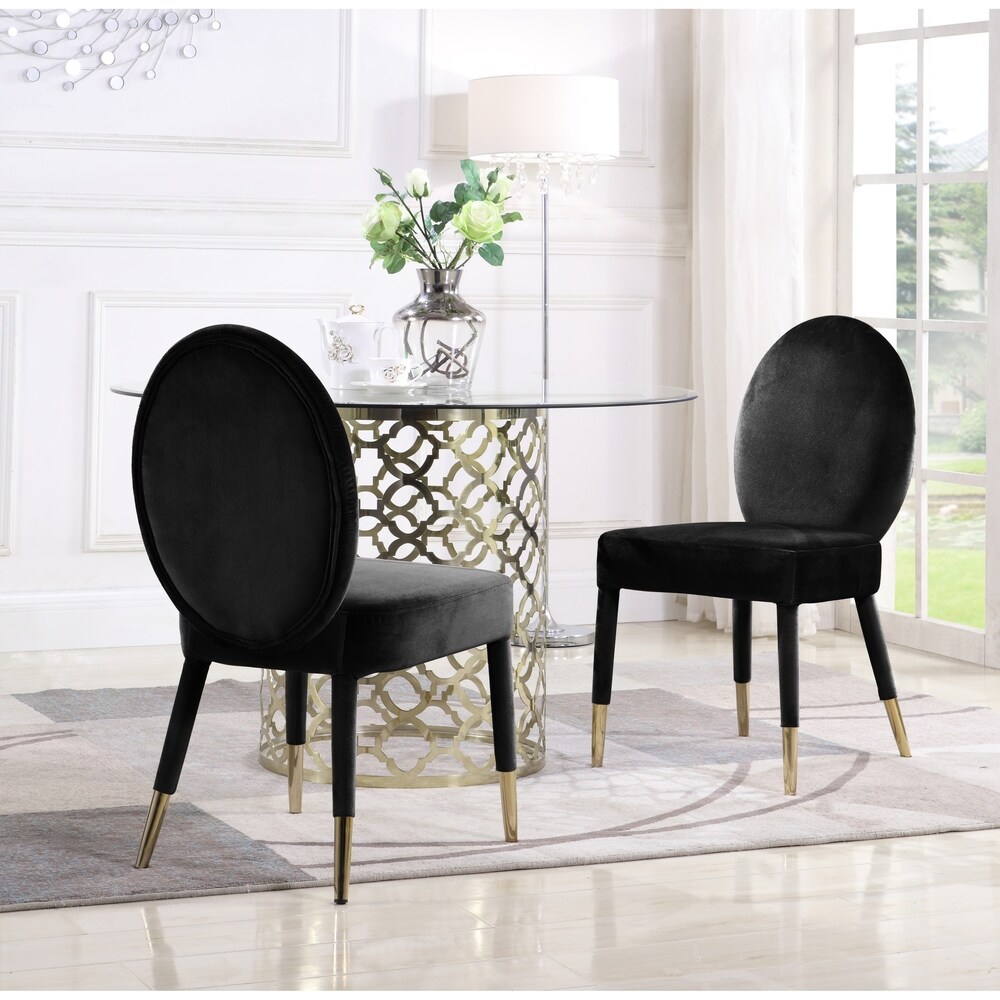 Chic Home Jerett Velvet Dining Chair Oval Back  Set of 2