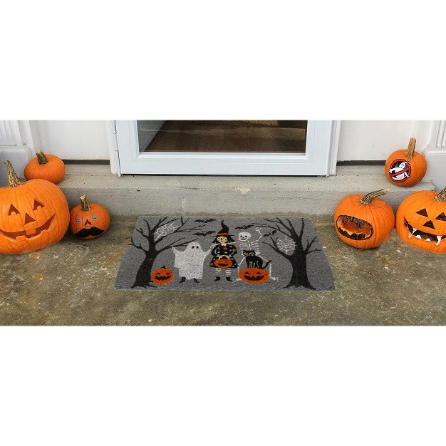 Pumpkin Patch Coir Rectangle Indoor And Outdoor Coir Door Welcome Mat Grey Background