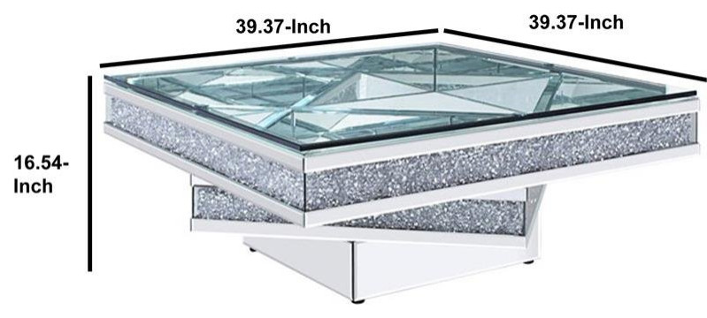 Benjara 39.37 quotModern Glass Coffee Table with Tier Design in Clear   Contemporary   Coffee Tables   by VirVentures  Houzz