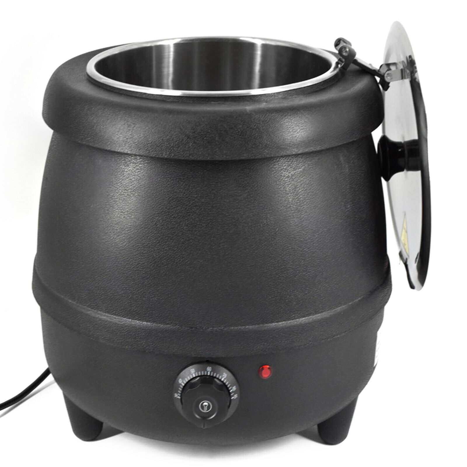 CNCEST Electric Soup Kettle Warmer Stainless Steel Cafeteria Stock Pot Food Boiler 110V