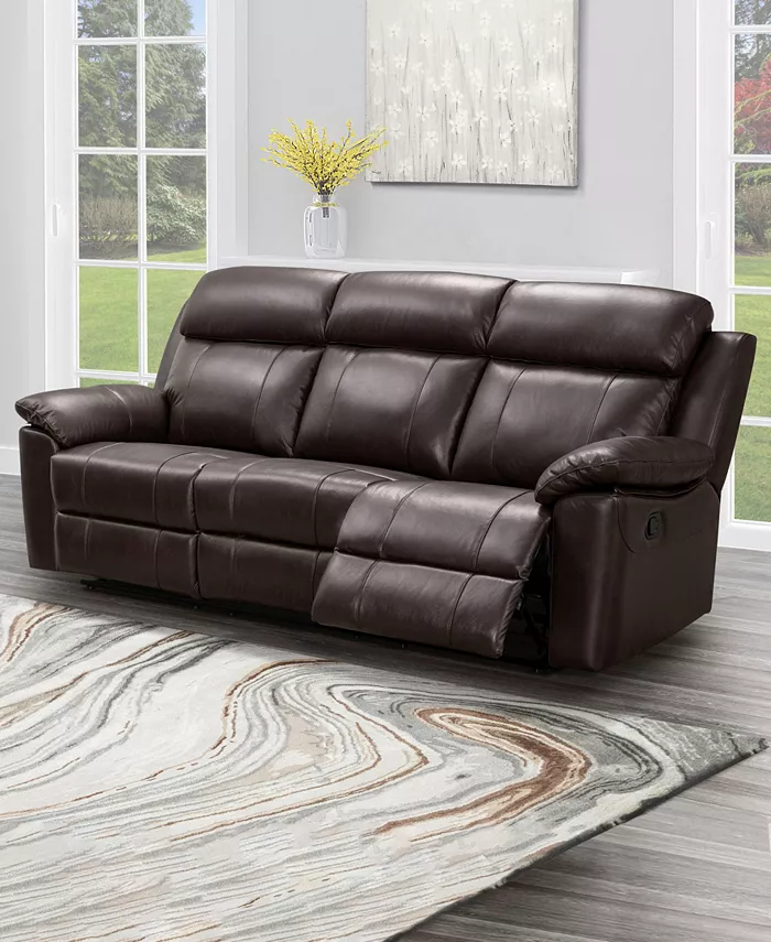 Abbyson Living Braylen 89.5 Top Grain Leather Reclining Sofa