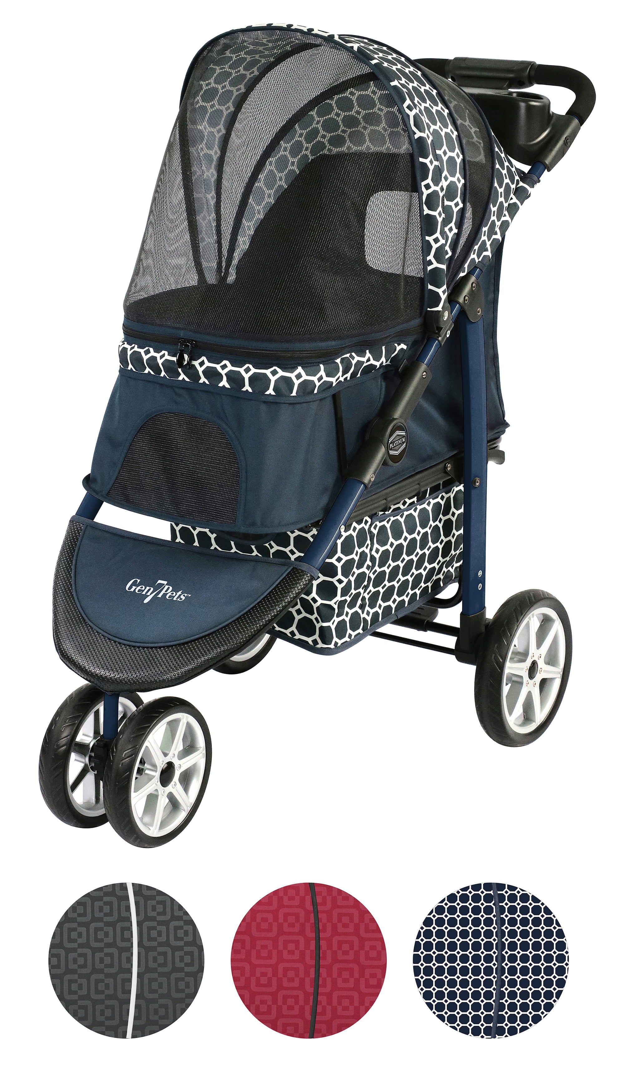 Gen7Pets Monaco Pet Stroller， Dress Blues