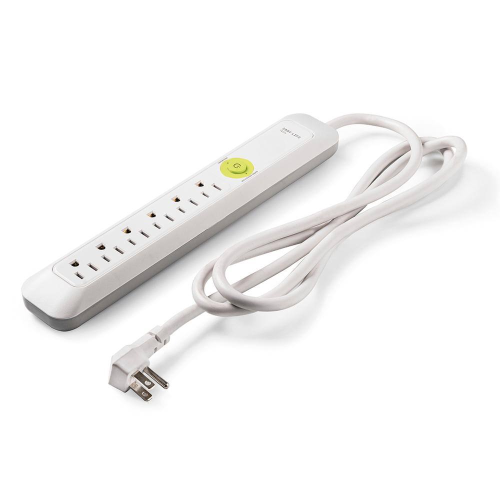 EasyLife Tech 6 ft 6-Outlet Power Strip Surge Protector - White 0-2517