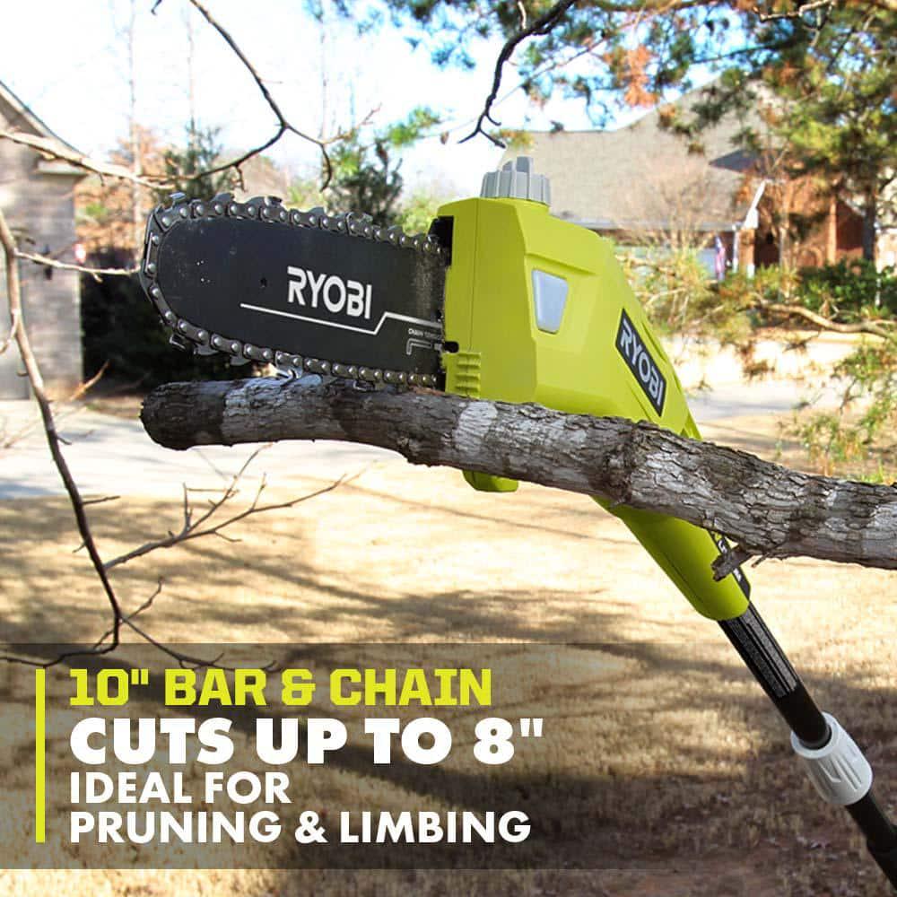 RYOBI 40V 10 in Cordless Battery Pole Saw with 20 Ah Battery and Charger