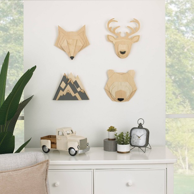 Little Love By Nojo Natural Wood Wall Decor Deer 3d