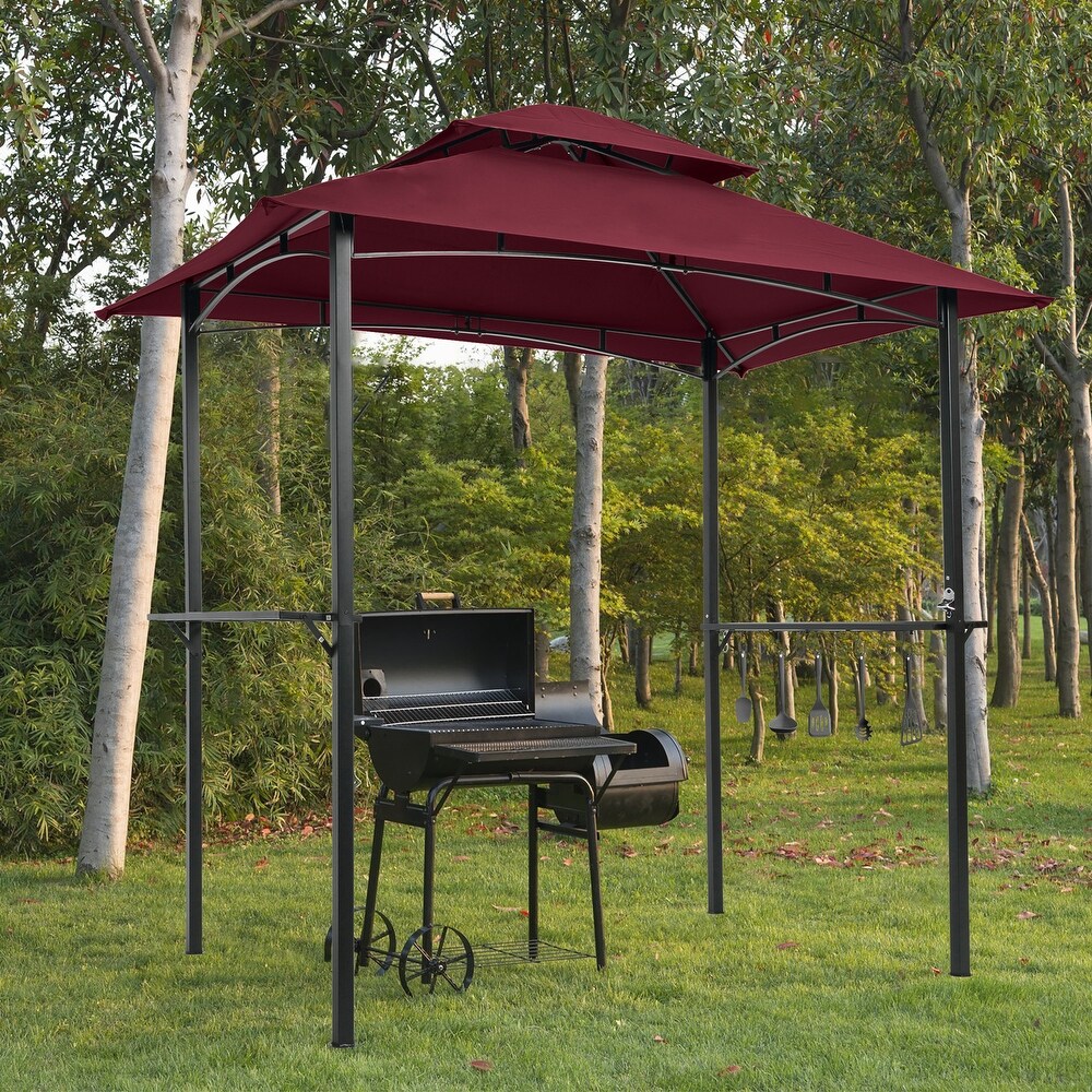 CLihome 8 X 5 Ft Outdoor Grill Douboe Tier Soft Top Gazebo