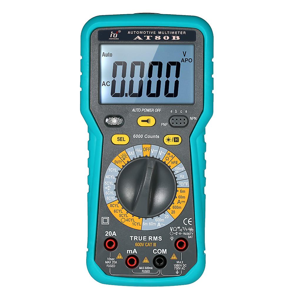 Multi-functional Lcd Digital Automotive Multimeter Dmm 6000 Counts Display True Rms Auto Range Ac/dc Voltage Current Meter Resistance Large Capacitanc