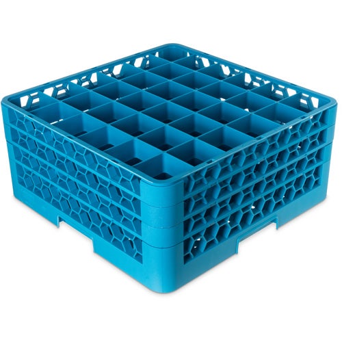 Carlisle RG36-314 OptiClean 36 Compartment Glass Rack with 3 Extenders 19.75