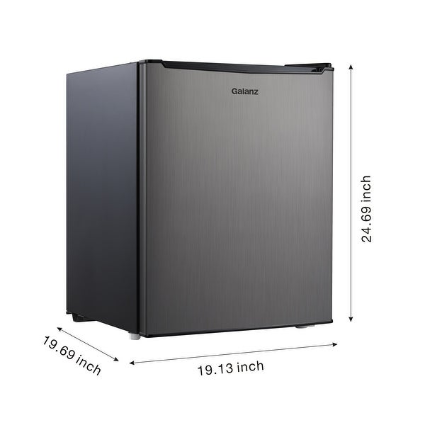 2.7 Cu Ft One Door Mini Fridge， Stainless Steel Look， Estar