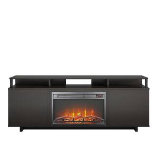 Ameriwood Home Scepter 59.41 in. Freestanding Electric Fireplace TV Stand in Espresso Fits TV's upto 65 in. HD91811