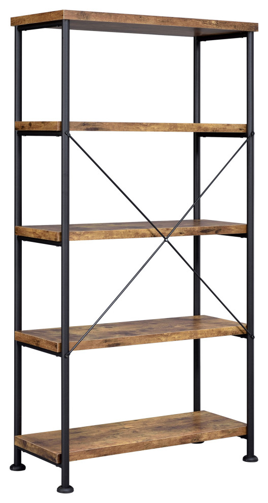 Analiese 4 shelf Bookcase Antique Nutmeg   Modern   Bookcases   by Modon  Houzz