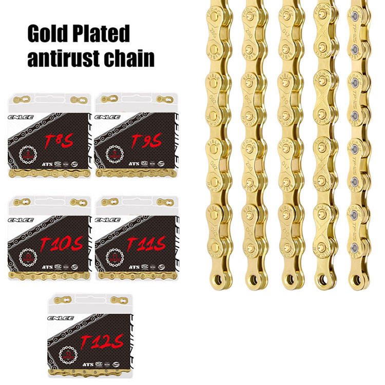 Anti Rust Mountain Bike Road Bicycle Chain ENLEE 8/9/10/11/12 Speed Gold MTB Cycling Chains