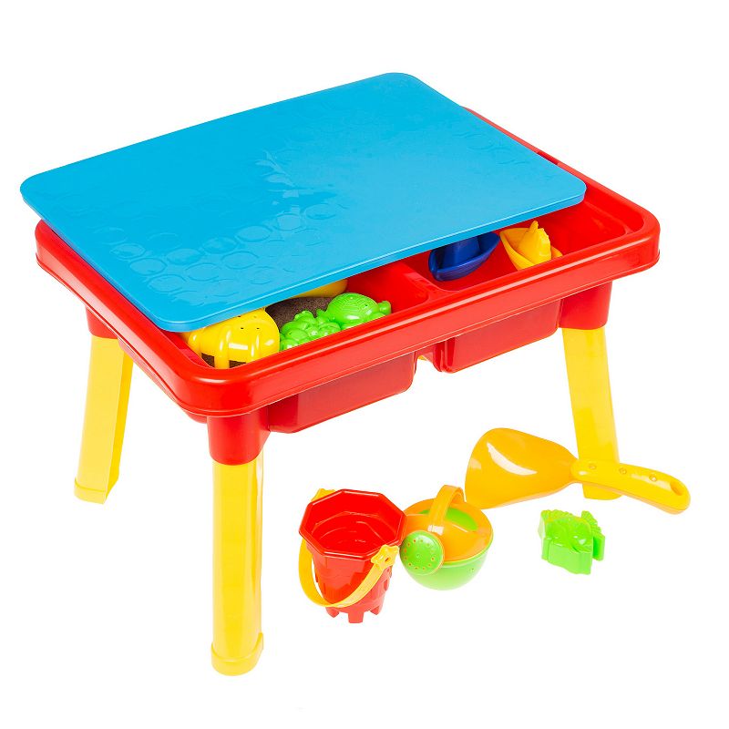 Hey! Play! Sand or Water Table with Lid and Toys