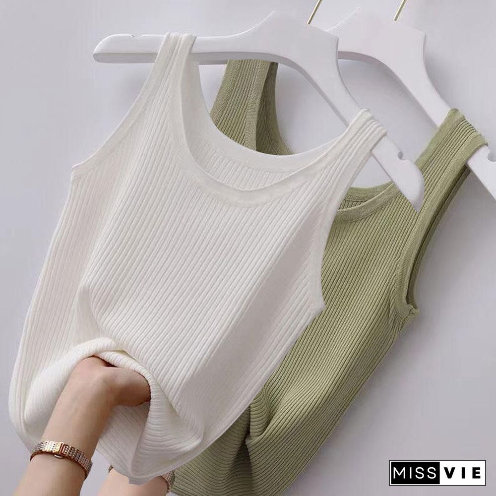 Elastic Tank Top Women Sleeveless Base Shirt Running Vest Workout Womens Self Cultivation Outer Wear Thin Crop Women Camisole