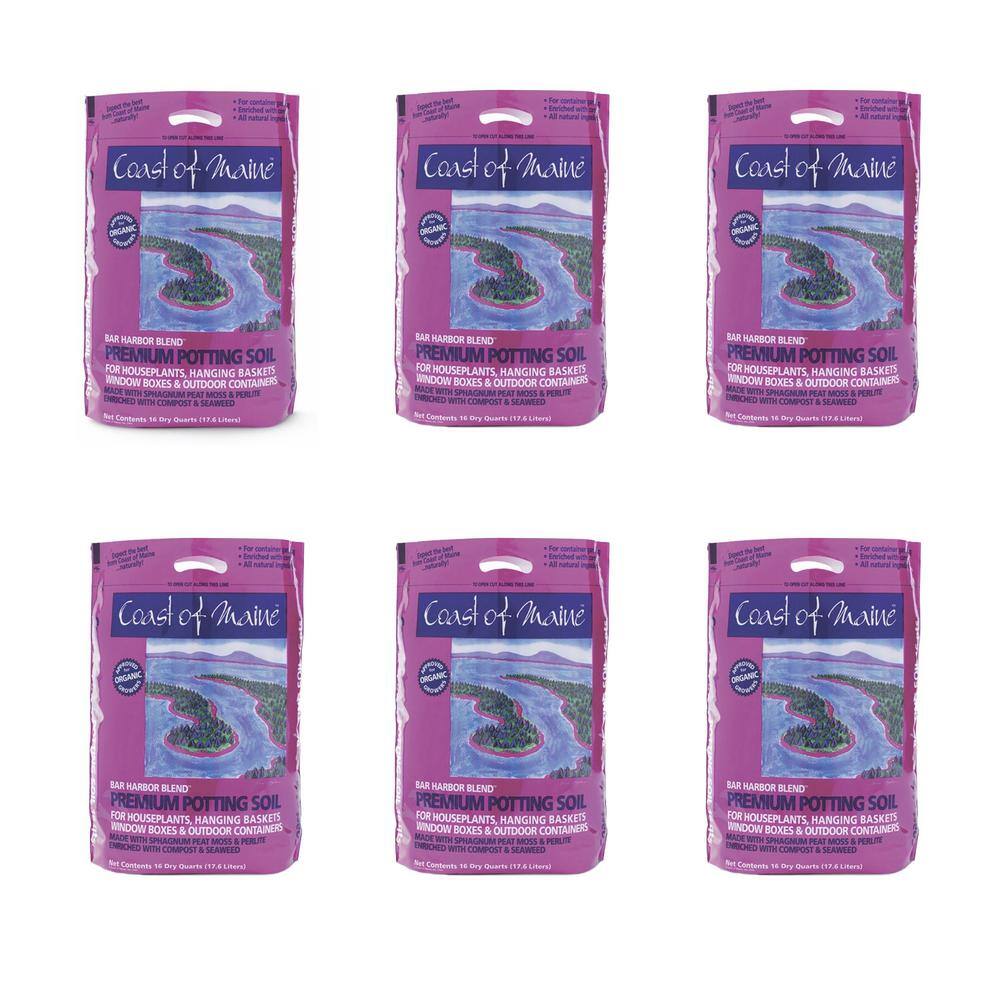Coast of Maine Bar Harbor Blend Organic Potting Soil 16 Qt. Bag (6-Pack) 6 x 1cbBH16
