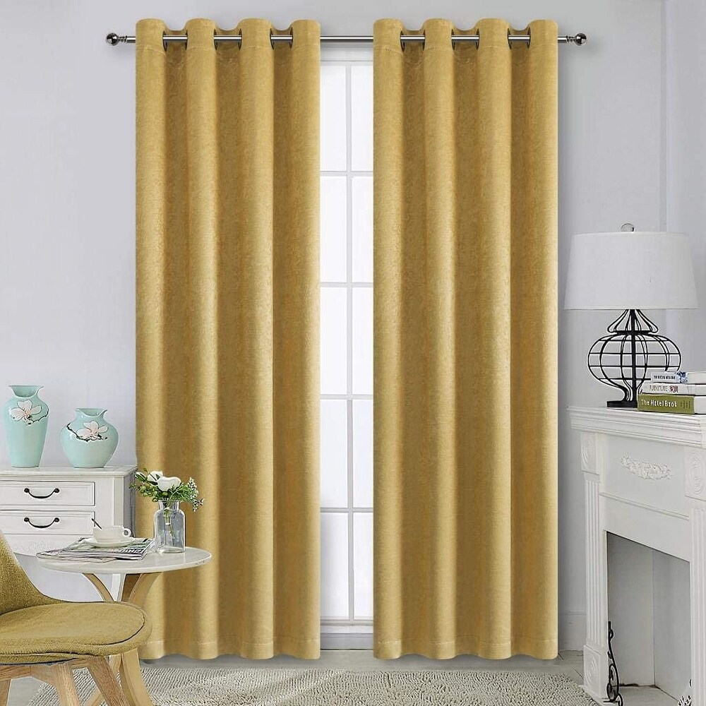 Thermal Insulated Blackout Grommet Top Curtain Panel Pair 52\