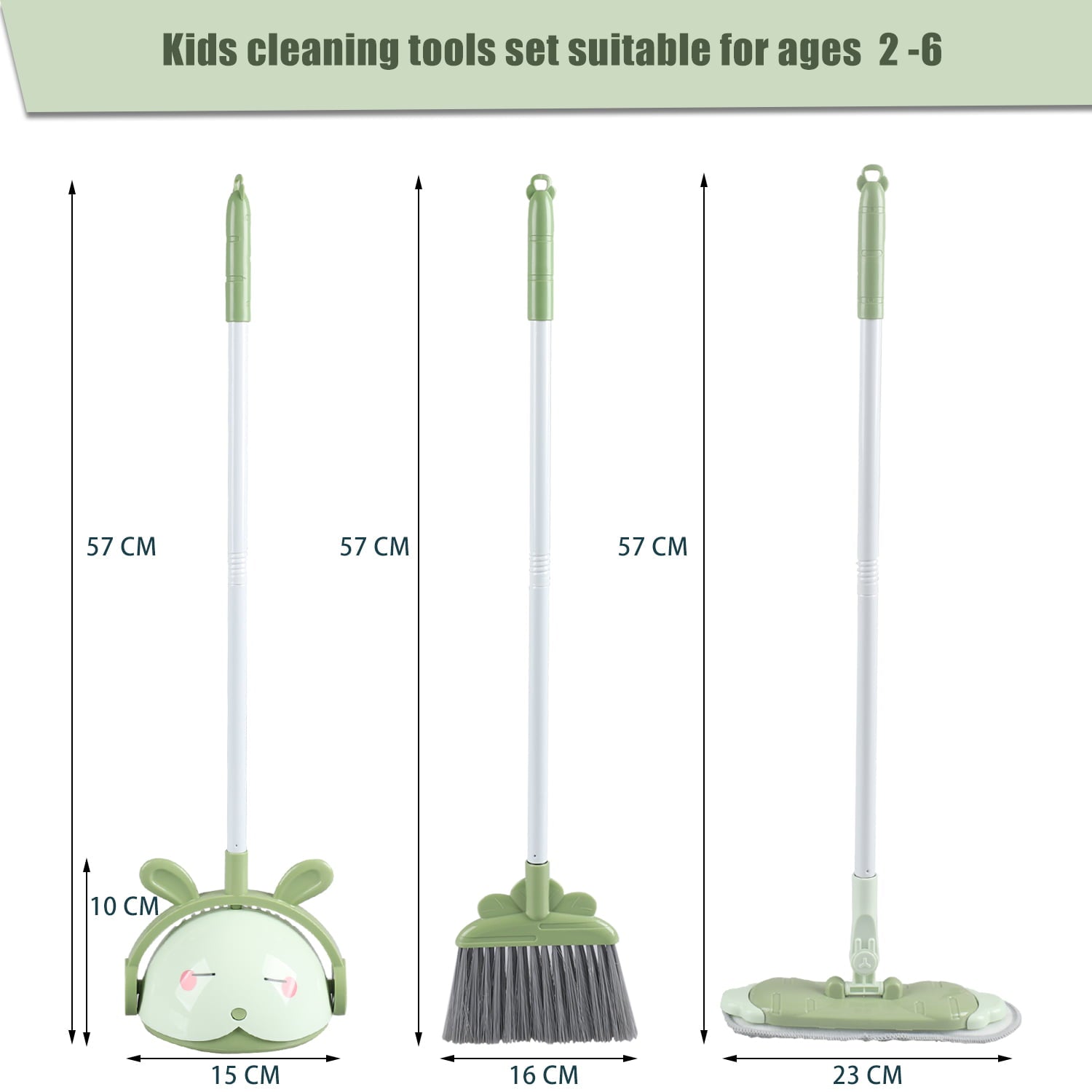 Midoneat Kids Toy Cleaning Set， Child Broom and Dustpan Set for Toddler ，Pretend Home Cleaning Set ，Kids Broom and Mop Set for Ages 1+