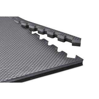 Norsk GrayBlack 24 in. x 24 in. EVA Foam Truly Reversible Sport MMA Interlocking Tile (20-Tile) 240279_5