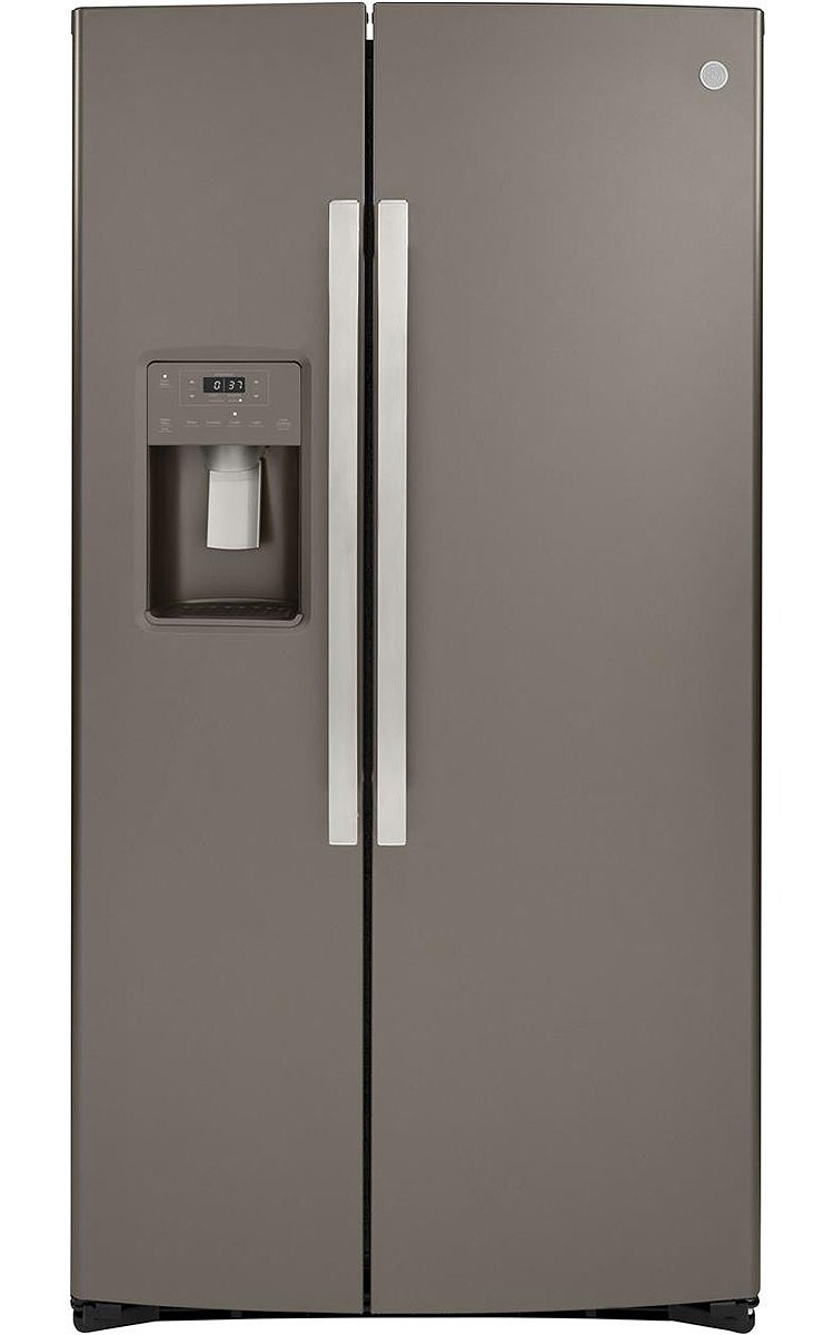 GE 21.8 Cu. Ft. Slate Counter-Depth Side-By-Side Refrigerator