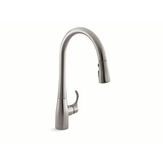 KOHLER Simplice Single-Handle Pull-Down Sprayer Kitchen Faucet with DockNetik and Sweep Spray in Vibrant Stainless K-596-VS