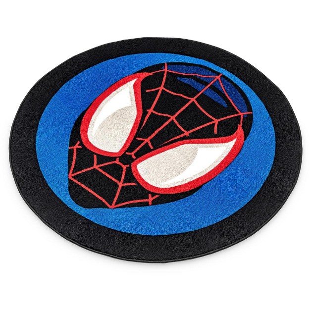 Ukonic Marvel Spider man Miles Morales Mask Round Printed Area Rug 52 Inches