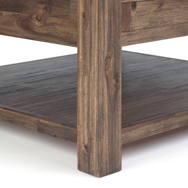 WYNDENHALL Garret SOLID ACACIA WOOD 38 inch Wide Square Rustic Coffee Table - 38 W x 38 D x 19 H