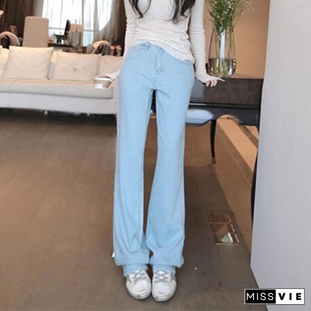 Woman Jeans High Waist Clothes Wide Leg Denim Clothing Blue Streetwear Vintage Quality Fashion Harajuku Straight Pants