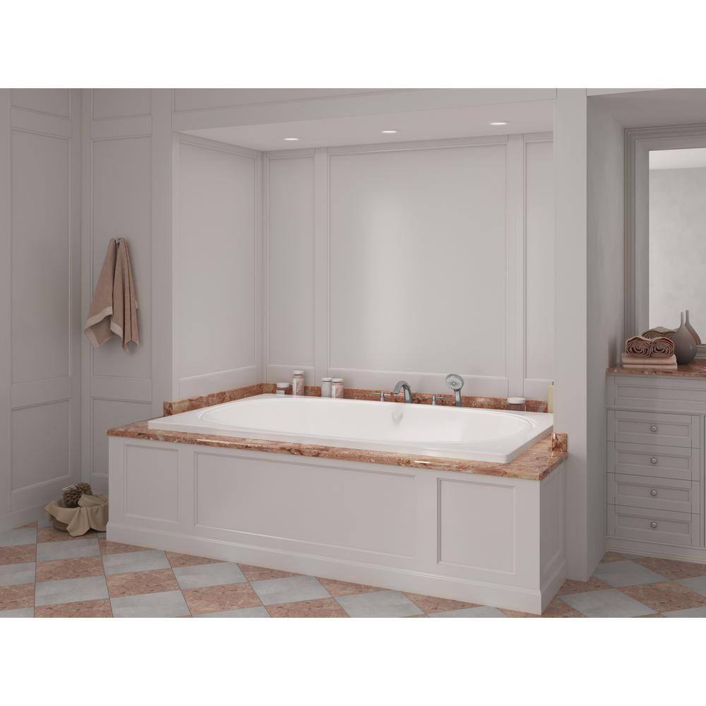 Universal Tubs Peridot 6.5 ft. Acrylic Center Drain Rectangular Drop-in Non-Whirlpool Bathtub in White HD4878CS