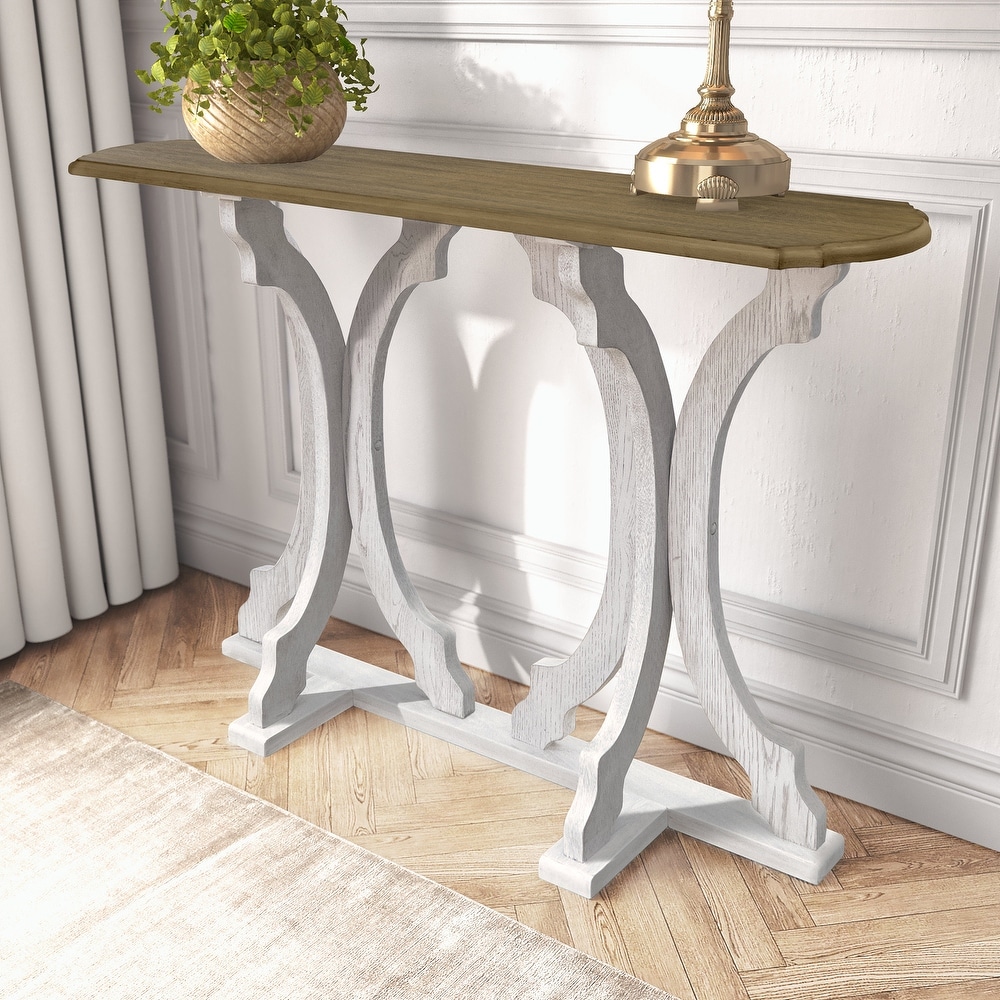 GALANO Doynton 45.9 in. Oval Solid Wood Console Table