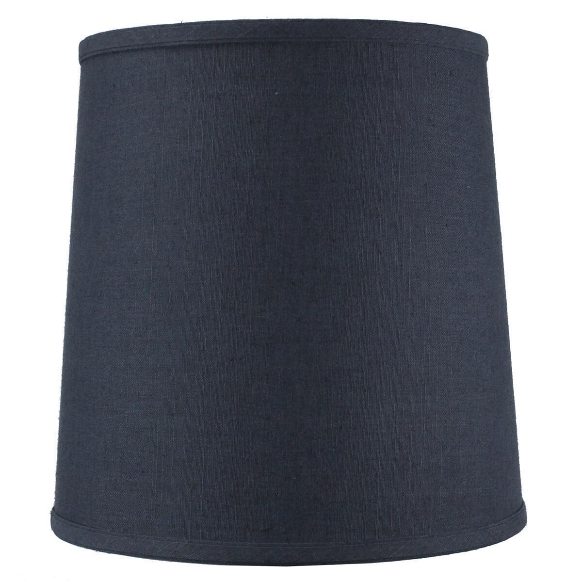 10x12x12 Textured Slate Blue Linen Fabric Drum Lampshade with Brass Spider fitter By Home Concept