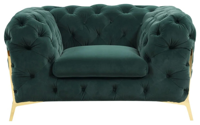 Jack Transitional Emerald Green Fabric Chair   Midcentury   Armchairs And Accent Chairs   by V.S.D Furniture  Houzz