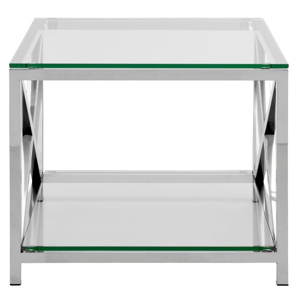 SAFAVIEH Couture High Line Collection Hayward Stainless Steel Chrome End Table - 23.6