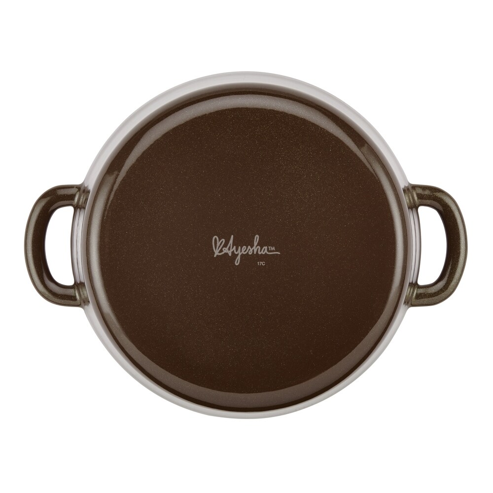 Ayesha Collection Cast Iron Enamel Covered Dutch Oven  6 Quart  Brown Sugar