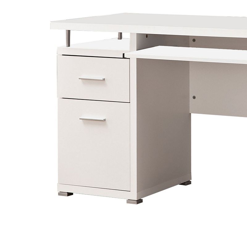 Elegant white Computer desk with efficient Storage