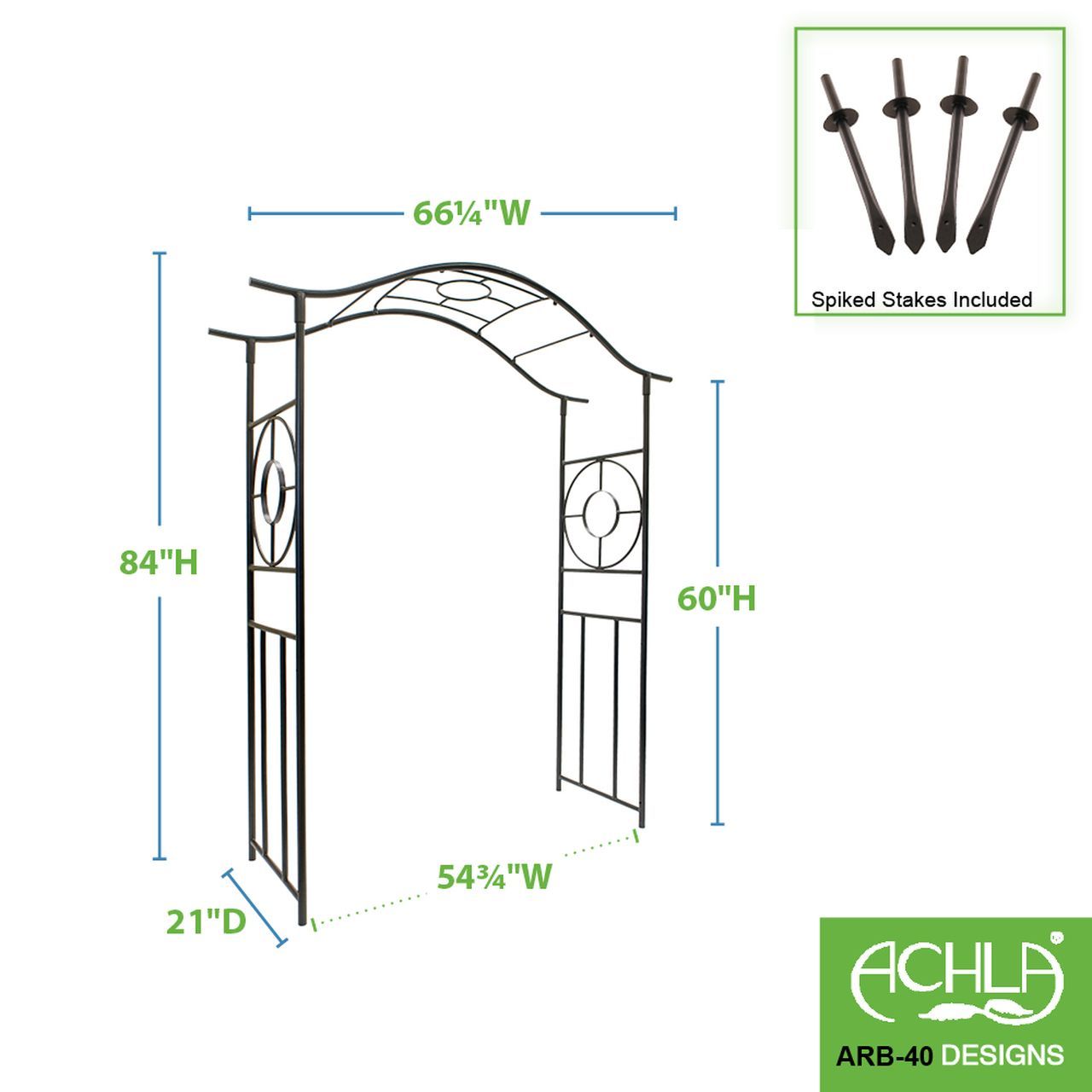 Achla Designs Tuscany Wrought Iron Arbor