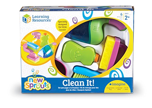 Learning Resources Clean It! My Very Own Cleaning Set， Toddler Imaginative Play， Preschool Toys， Ages 2， 3， 4+