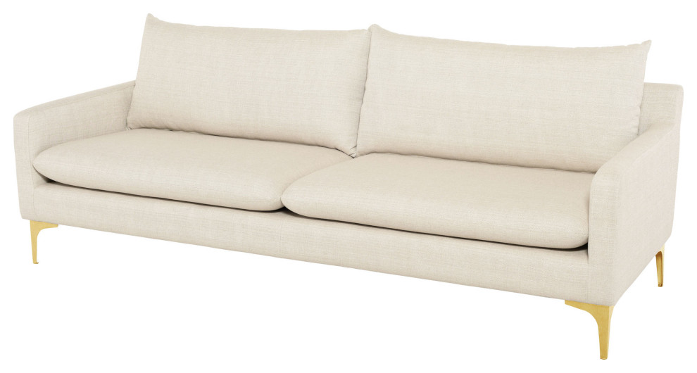 Anders Sand Fabric Triple Seat Sofa  Hgsc490   Midcentury   Sofas   by Kolibri Decor  Houzz