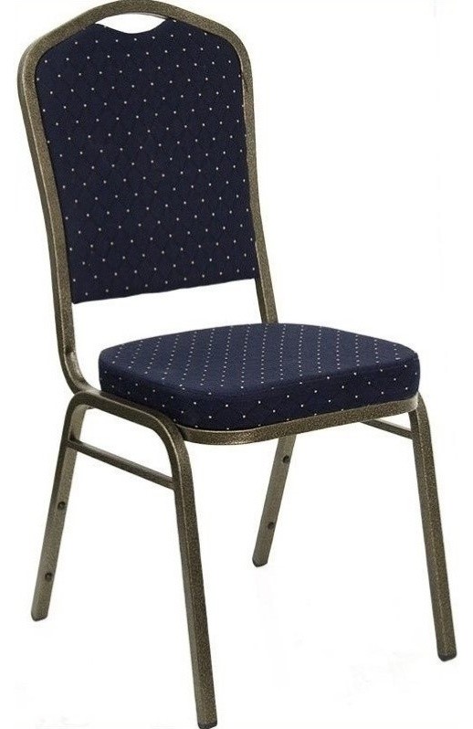 Bowery Hill Banquet Stacking Chair in Navy Blue   Transitional   Dining Chairs   by Homesquare  Houzz